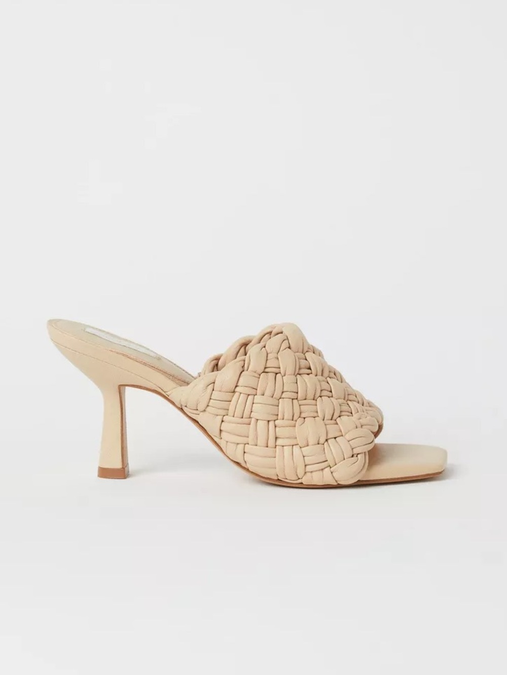 H&M Premium Beige Braided Heeled Mules